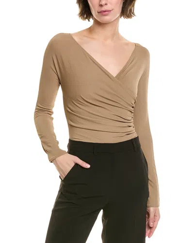 Wolford The Gathered Cache-coeur Bodysuit In Brown