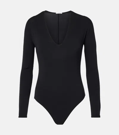 Wolford The V Neck Bodysuit In Black
