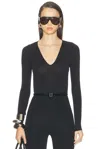 Wolford The V Neck Bodysuit In Black