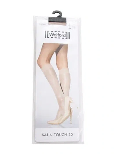 Pre-owned Wolford Tights Satin Touch 20 In Neutral