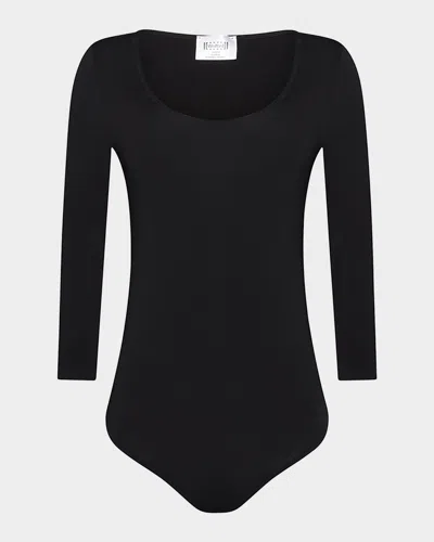 Wolford Tokio 3/4-sleeve String Bodysuit In Black