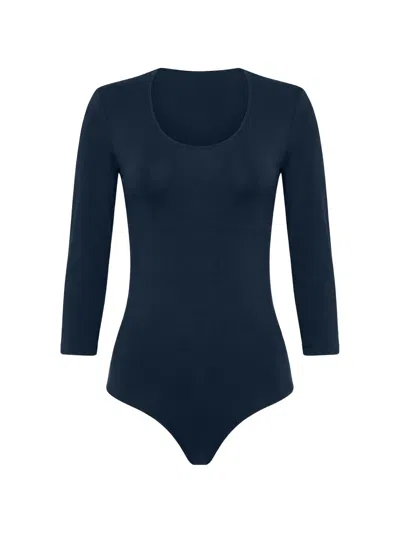 Wolford Tokio Seamless Bodysuit In Blue