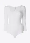 Wolford Basic Long Sleeve Scoop Neck Body In White