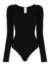 Wolford Deep V String Modal Blend Bodysuit In Negro