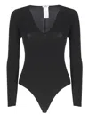 Wolford V-neck Bodysuit In Black