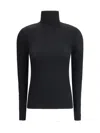 Wolford Turtleneck Fine-rib Merino Wool Jumper In Black