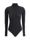 Wolford Seamless Fitted Turtleneck Long-sleeved Top In Black