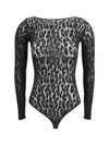 Wolford Leo String Body With Animalier Patterns In Black