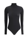Wolford Seamless Fitted Turtleneck Long-sleeved Top In Black