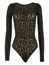 Wolford Leo Long-sleeve Bodysuit In Multi