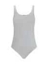 Wolford Body With Scoop Neckline And Brazilian Cut In White