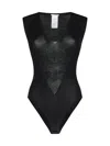 Wolford Aurora Rib Knit Bodysuit In Black