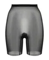 Wolford High Waist Shaping Tulle Netting Shorts In Black