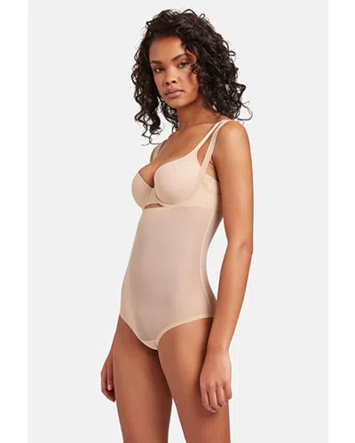 Wolford Tulle Forming Bodysuit In Clay