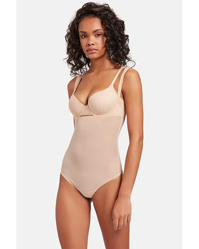 Wolford Tulle Forming String Bodysuit In Neutral