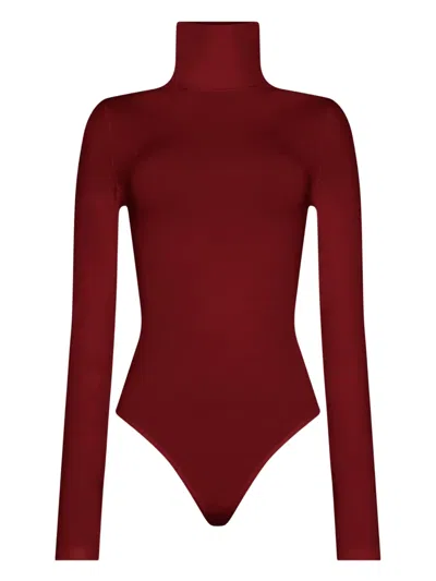 Wolford Turtleneck Bodysuit In Red