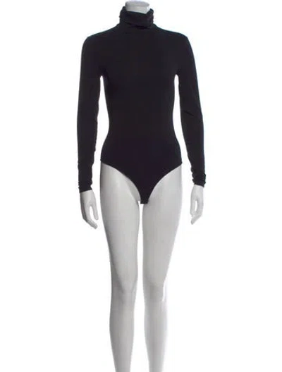 Pre-owned Wolford Turtleneck Long Sleeve Bodysuit In Black