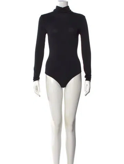Pre-owned Wolford Turtleneck Long Sleeve Bodysuit In Black