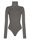 Wolford Turtleneck Long-sleeve Bodysuit In Gray