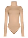 Wolford Turtleneck Long-sleeve Bodysuit In Gray