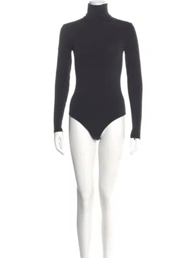 Pre-owned Wolford Turtleneck Long Sleeve Bodysuit In Gray