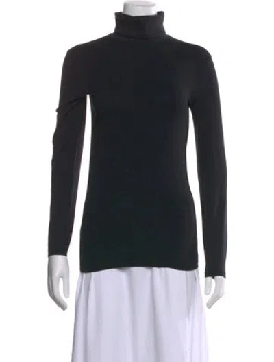 Pre-owned Wolford Turtleneck Long Sleeve Top In Black