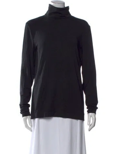 Pre-owned Wolford Turtleneck Long Sleeve Top In Black