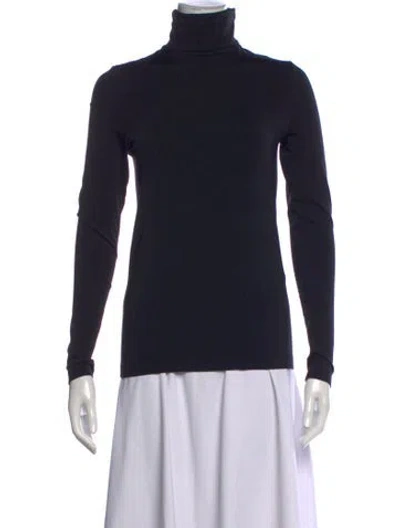 Pre-owned Wolford Turtleneck Long Sleeve Top In Black