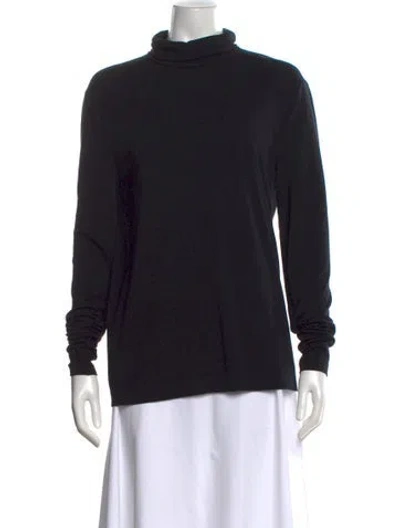 Pre-owned Wolford Turtleneck Long Sleeve Top In Black