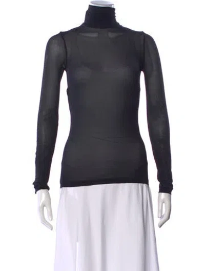 Pre-owned Wolford Turtleneck Long Sleeve Top In Black
