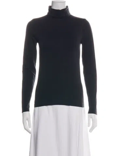 Pre-owned Wolford Turtleneck Long Sleeve Top In Black