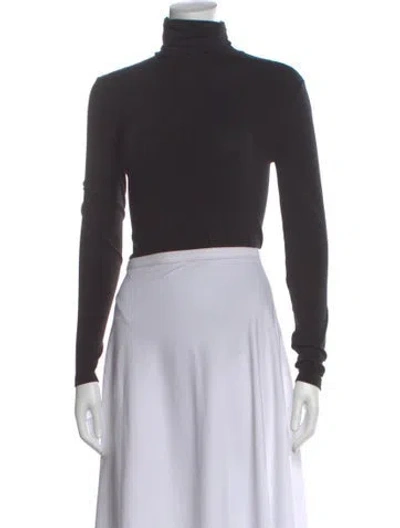Pre-owned Wolford Turtleneck Long Sleeve Top In Gray