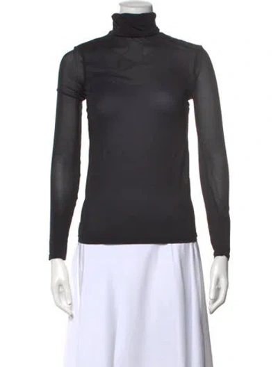 Pre-owned Wolford Turtleneck Long Sleeve Top In Gray