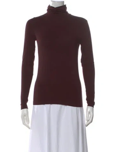 Pre-owned Wolford Turtleneck Long Sleeve Top In Purple