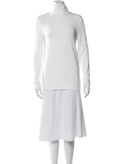 Pre-owned Wolford Turtleneck Long Sleeve Top In White