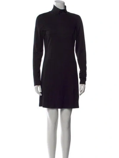 Pre-owned Wolford Turtleneck Mini Dress In Black