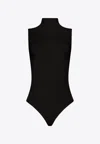 Wolford Turtleneck Sleeveless Bodysuit In Black