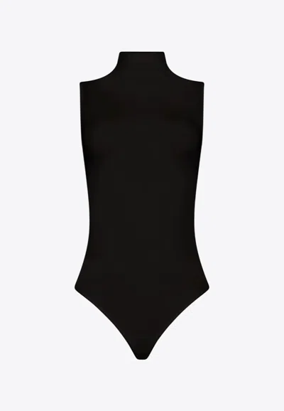 Wolford Turtleneck Sleeveless Bodysuit In Black