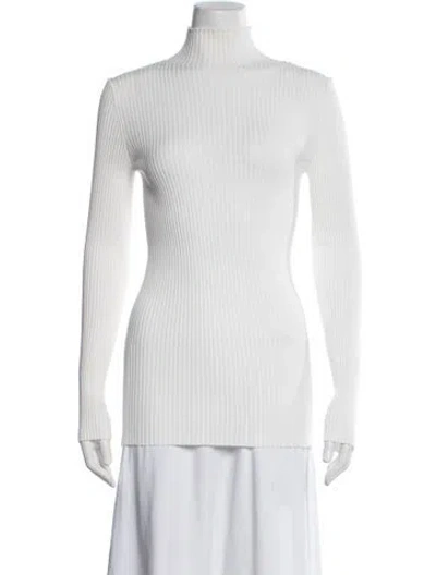 Pre-owned Wolford Turtleneck Sweater In White