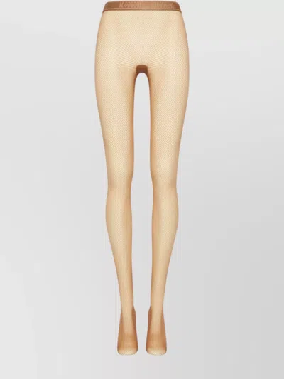 Wolford Twenties Econyl Fishnet Balcony Tights In Yellow