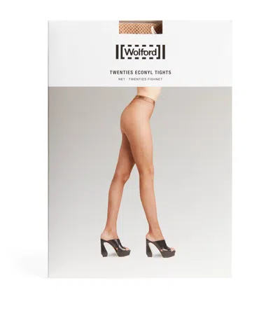 Wolford Twenties Econyl Fishnet Tights In Beige