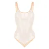 Wolford Semi-sheer Tulle Bodysuit In Beige