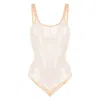 Wolford Semi-sheer Tulle Bodysuit In Beige