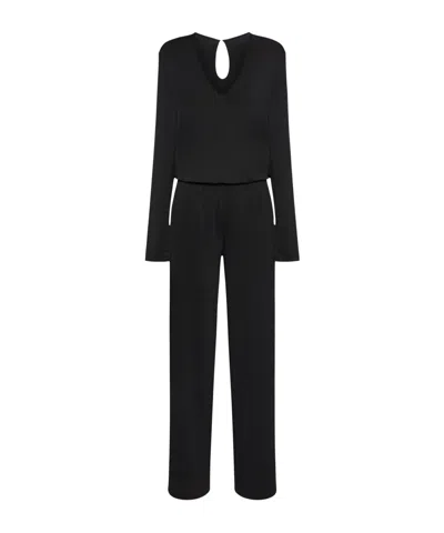 Wolford V-neck Crêpe Jumpsuit In Black