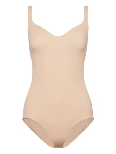 Wolford V-neck Seamless Bodysuit In Neutral