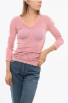 Wolford V-neck Top With Cut Out Details In Pink