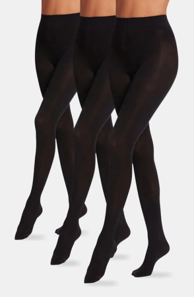 Wolford Velvet De Luxe 3-pack Matte Tights In Black