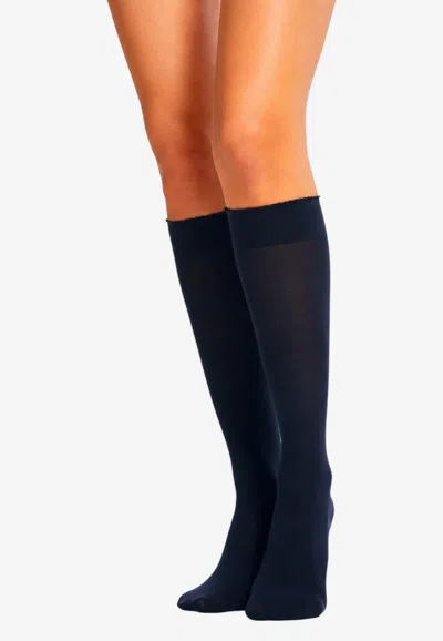 Wolford Velvet De Luxe 50 Knee-high Socks In Blue