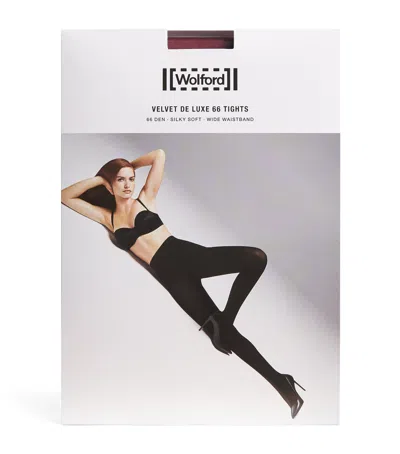 Wolford Velvet De Luxe 66 Comfort Tights In Burgundy