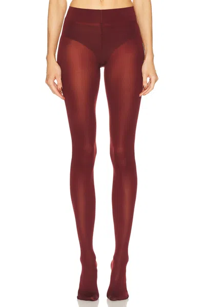 Wolford Velvet De Luxe 66 Tights In Burgundy
